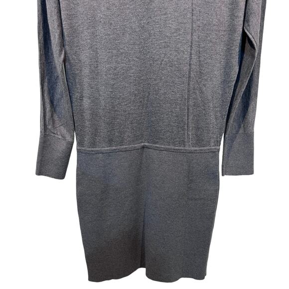 White House Black Market Womens Gray Mock Neck Fine Knit Sweater Dress Small - Picture 5 of 12